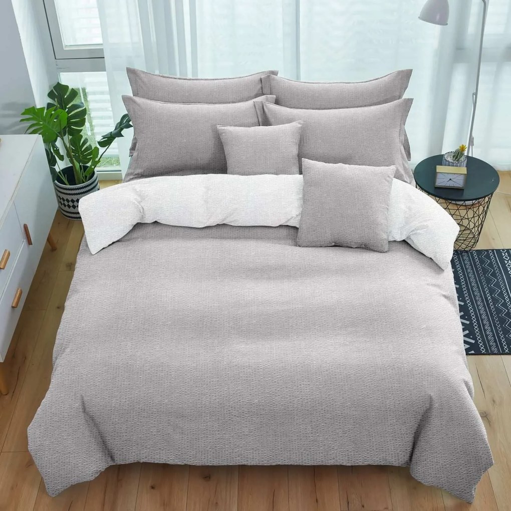 Krepové obliečky TABULA svetlo sivé + povlak na vankúšik 40x50 cm Rozmer obliečky: 70 x 90 cm | 140 x 200 cm
