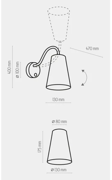 Nástenná lampa WIRE 1xE27/15W/230V čierna/zlatá