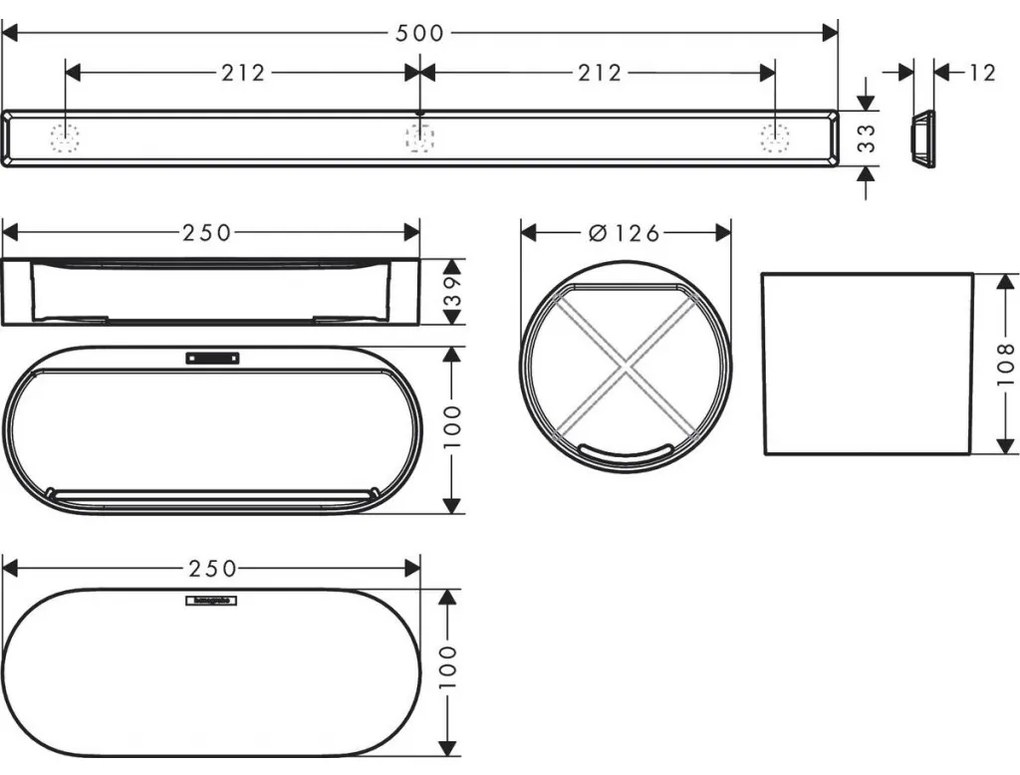 Hansgrohe WallStoris - Sada do kúpeľne, čierna matná 27968670