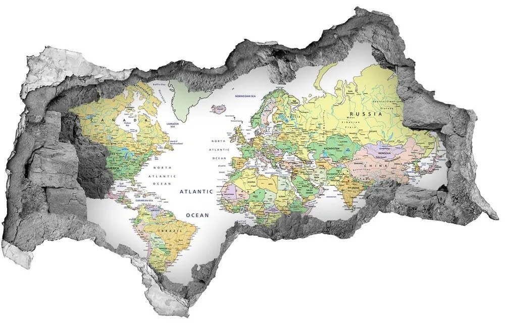 Samolepiaca diera na stenu Mapa sveta nd-b-82821483