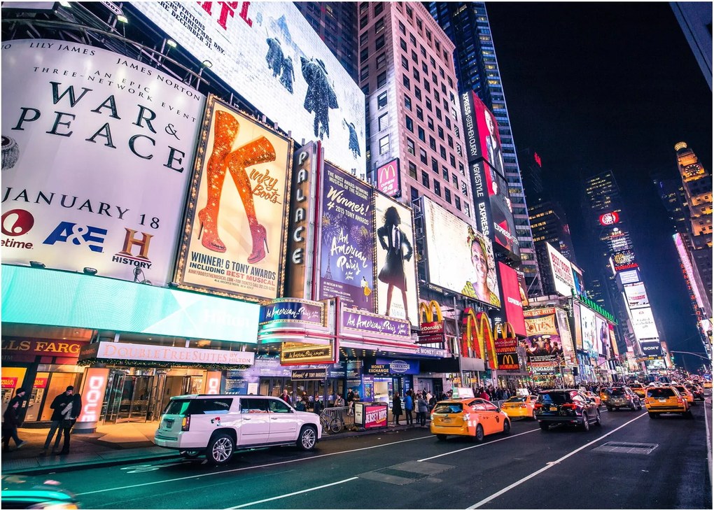 Sklenený obraz - New York Theater District (70x50 cm)