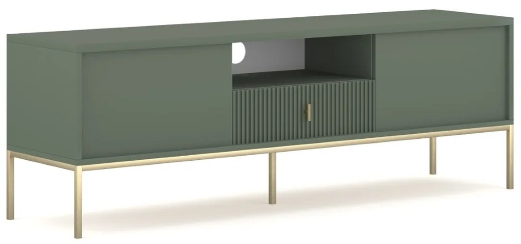 TV stolík Maggiore 154,5 cm zelená/zlatá