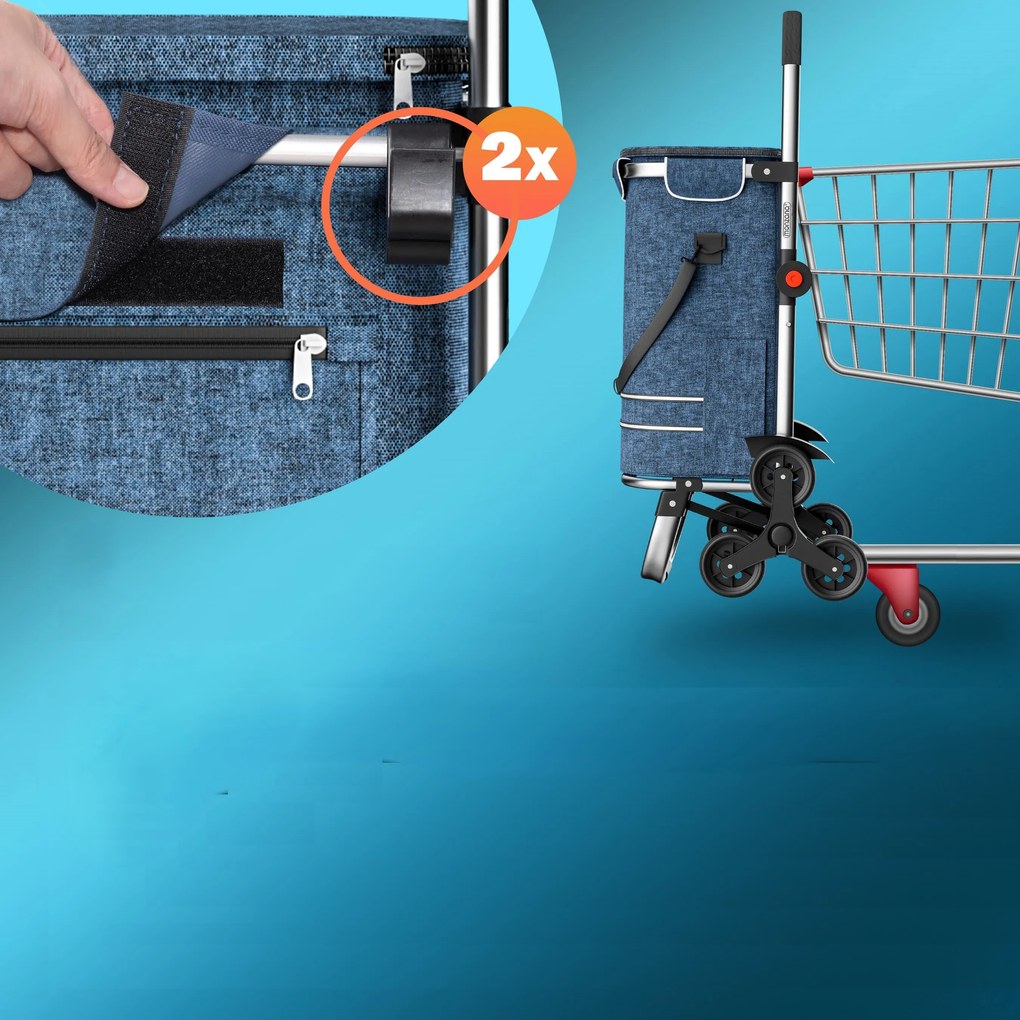Nákupná taška na kolieskach do schodov COMFORT,50l,  modrá Monzana
