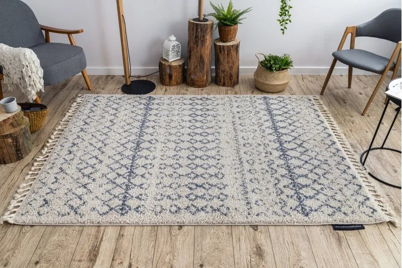 Dywany Łuszczów, Kusový koberec Berber Agadir G0522 cream and grey, 140x190, béžová, obývacia izba