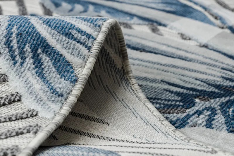 Kusový koberec Botanic 65242 Feathers grey – na von aj na doma, 137x190, modrá, chodba / predsieň, Dywany Łuszczów