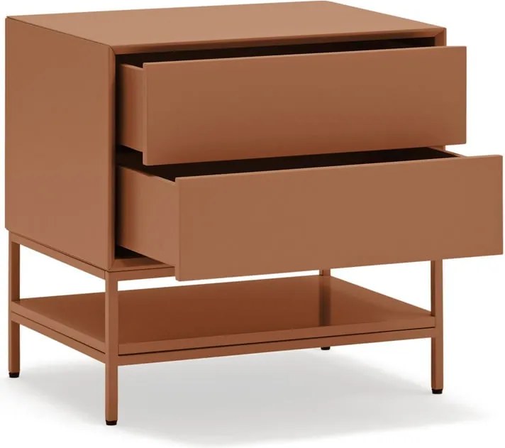 Nočný stolík v tehlovej farbe Platt – Teulat