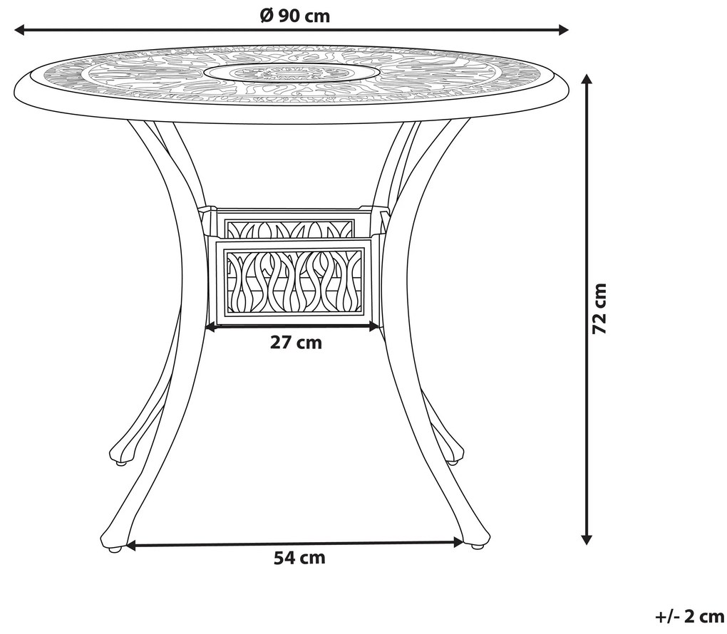 Okrúhly záhradný stôl ⌀ 90 cm hnedý ANCONA Beliani