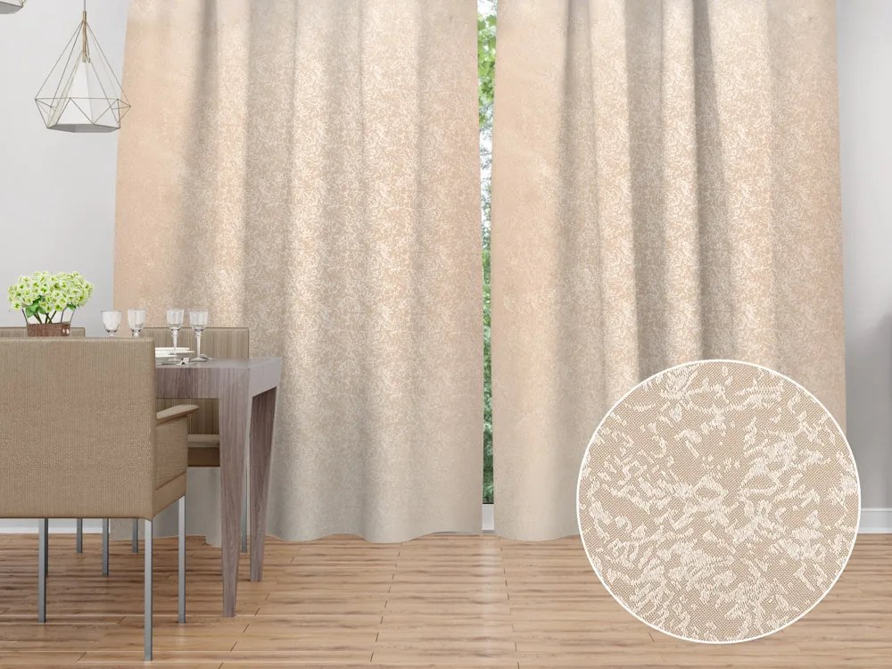 Biante Dekoračný záves TF-097 Venezia púdrovo béžový - š. 150 cm 150x220 cm