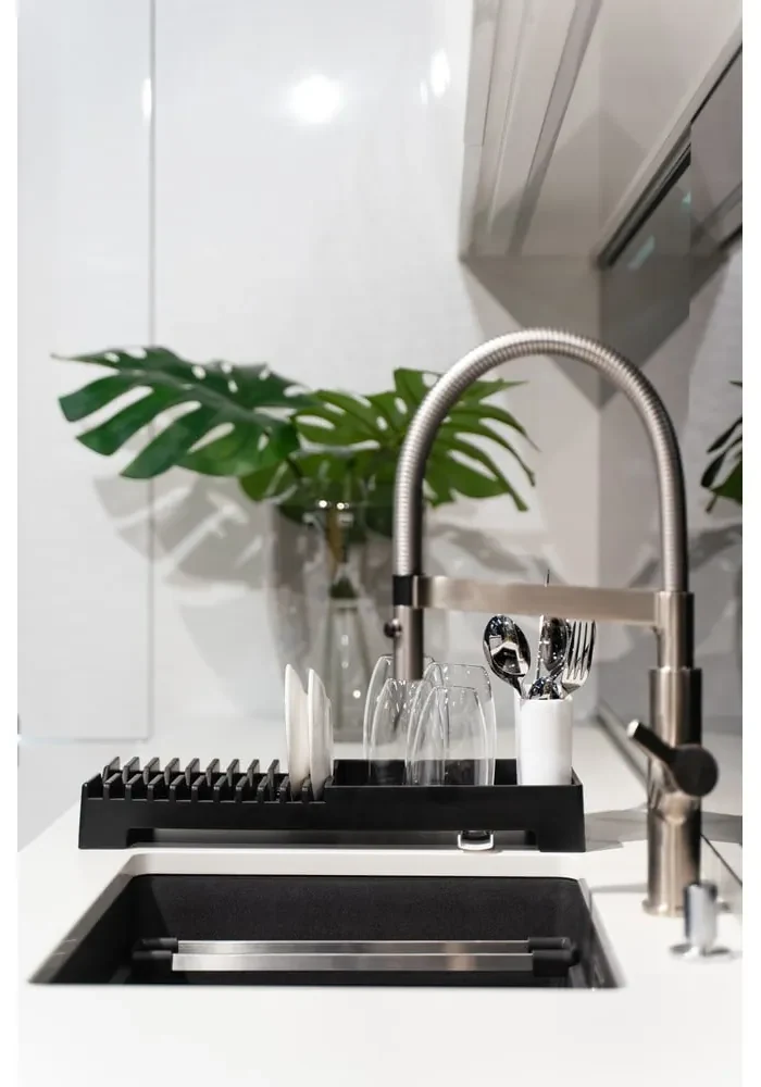Čierny odkapávač na riad Vialli Design Livio Duo