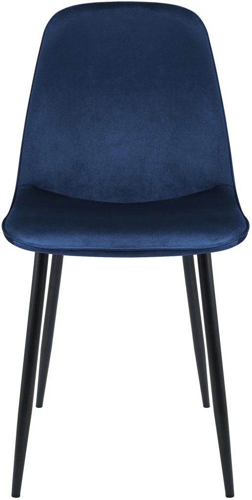 Sada 4 ks jedálenských stoličiek Maryam zamat - tmavomodrá