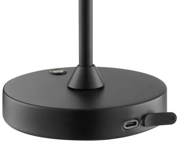 Brilliant - LED stmievateľná nabíjateľná dotyková stolná lampa ELORA LED/2,5W/5V 2700K IP44 čierna