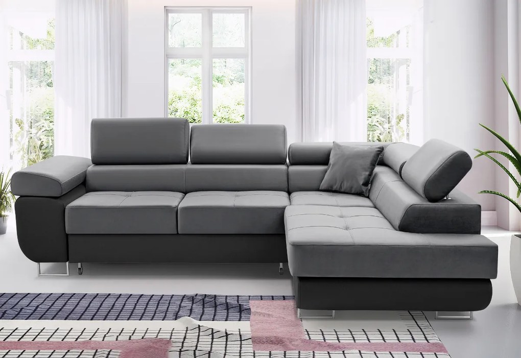Rohová rozkladacia sedačka ASTON, 273x70/85x203, sioux 1115/lux 5, ľavý roh