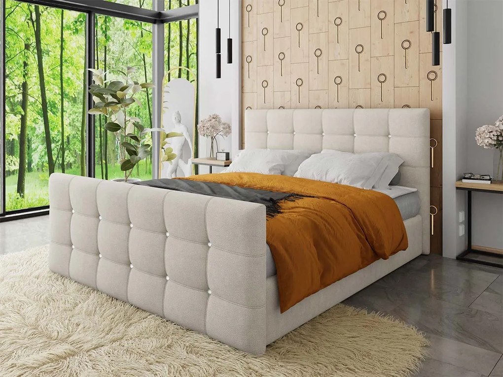 Kontinentálna posteľ Akvore, Rozmer postele: 180x200, Dostupné poťahy: ekokoža Soft 017
