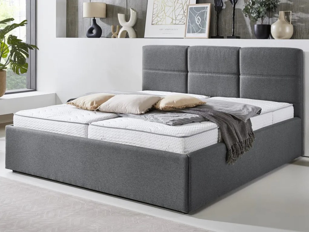 Posteľ Domango 180x200 cm, stredne šedá látka
