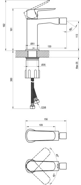 Ravak X070475 - Bidetová batéria LIFE lesklý chróm