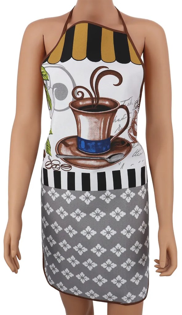 Kuchynská zásterka ROASTED COFFEE, sivá