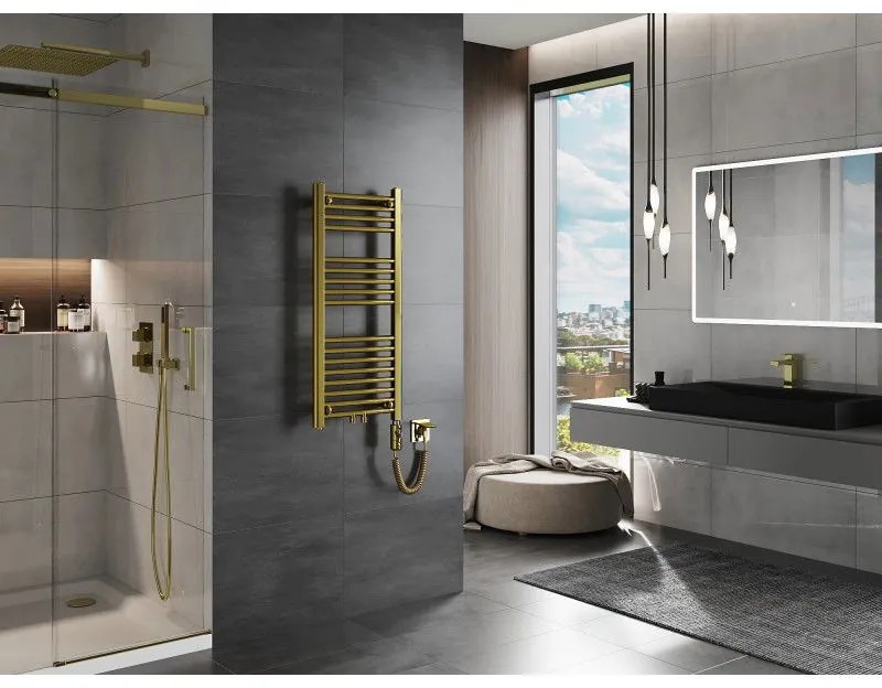 Mexen Mars, elektrické vykurovacie teleso 900 x 400 mm, 300 W, zlatá lesklá, W110-0900-400-2300-50