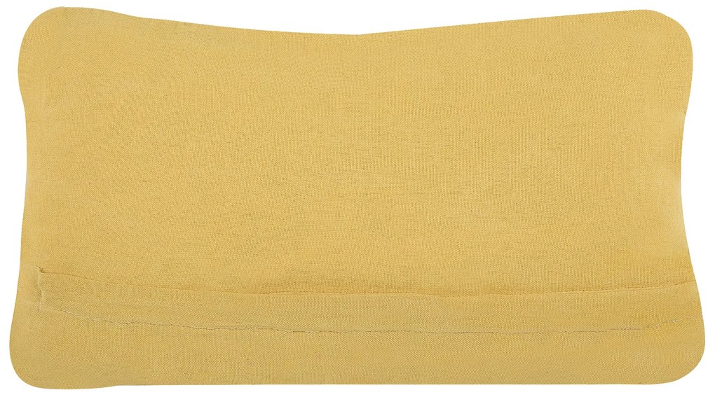 Sada 2 bavlnených dekoratívnych vankúšov makramé 30 x 50 cm žltá KIRIS Beliani