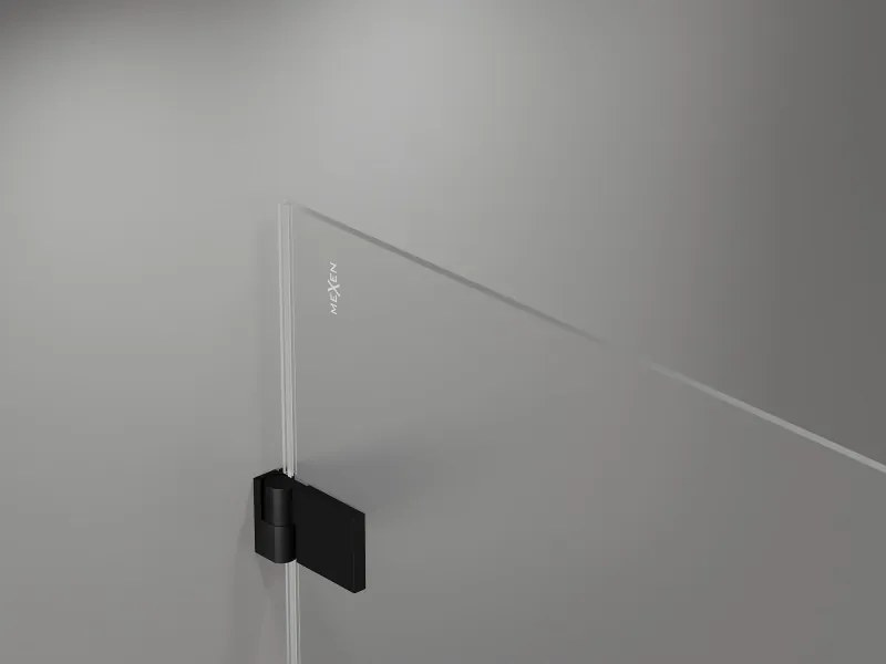 Mexen Lunar-B pravostranný výklopný sprchový kút 100 x 70 cm, číre sklo, čierna matná, 832-100-070-70-00-P
