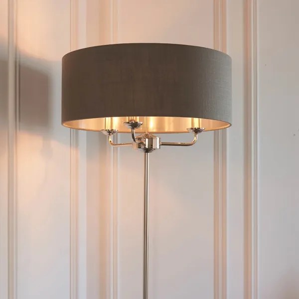 Endon 94378 - Stojacia lampa HIGHCLERE 1xE14/40W/230V šedá/lesklý chróm