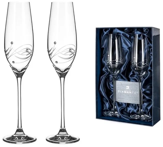 Diamante poháre na šampanské Lunar s kryštály Swarovski 210 ml 2KS