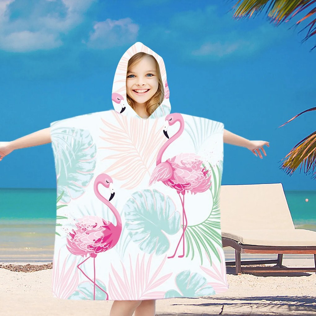 Detské pončo FLAMINGO farebné 60x90 cm
