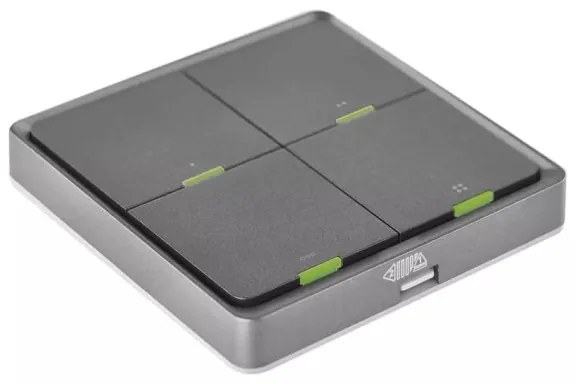 Vypínač 4-tlačidlový GoSmart 1xCR2430 Tuya čierna