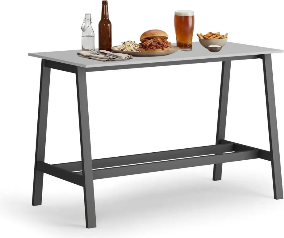 Vysoký barový stôl, 1600 x 800 mm, sivá