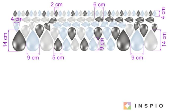 Samolepky na stenu MODRÉ KVAPKY