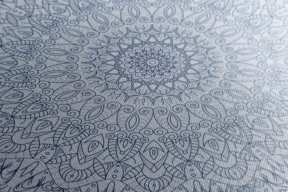 Obraz detailná ozdobná Mandala v modrej farbe