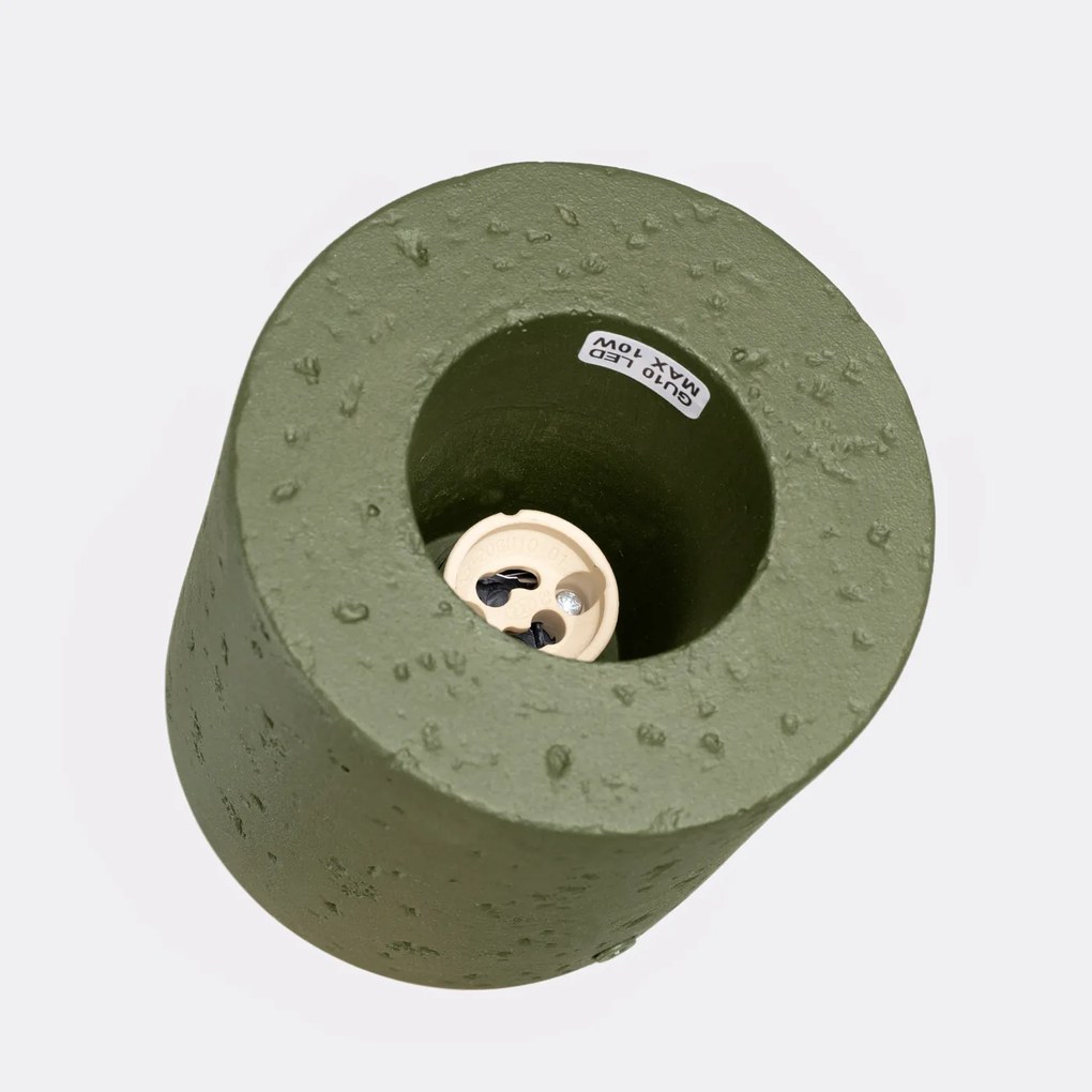 Stropné svietidlo Orbis, 1x olivovo zelené betónové tienidlo