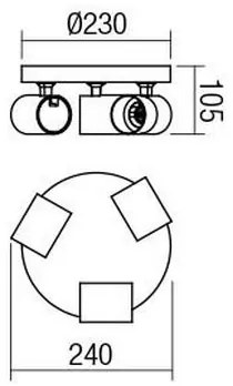 Redo 04-471 - Bodové svietidlo CAMEO 3xGU10/35W/230V biela