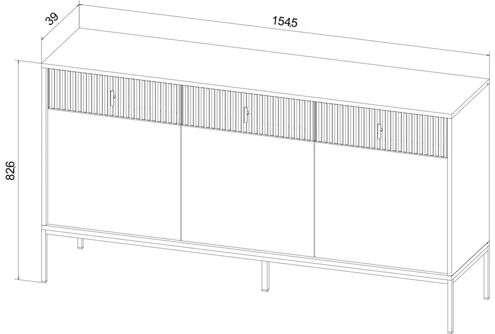Komoda Maggiore 154,5 cm čierna