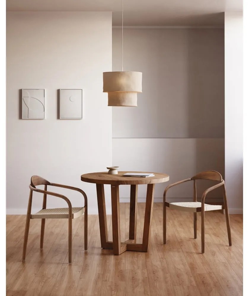 Okrúhly jedálenský stôl z masívu akácie v prírodnej farbe ø 90 cm Nahla – Kave Home