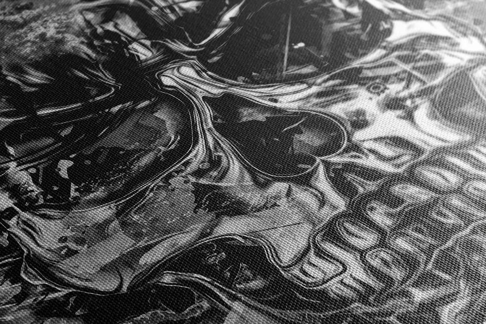 Obraz umelecká lebka v čiernobielom prevedení - 90x60