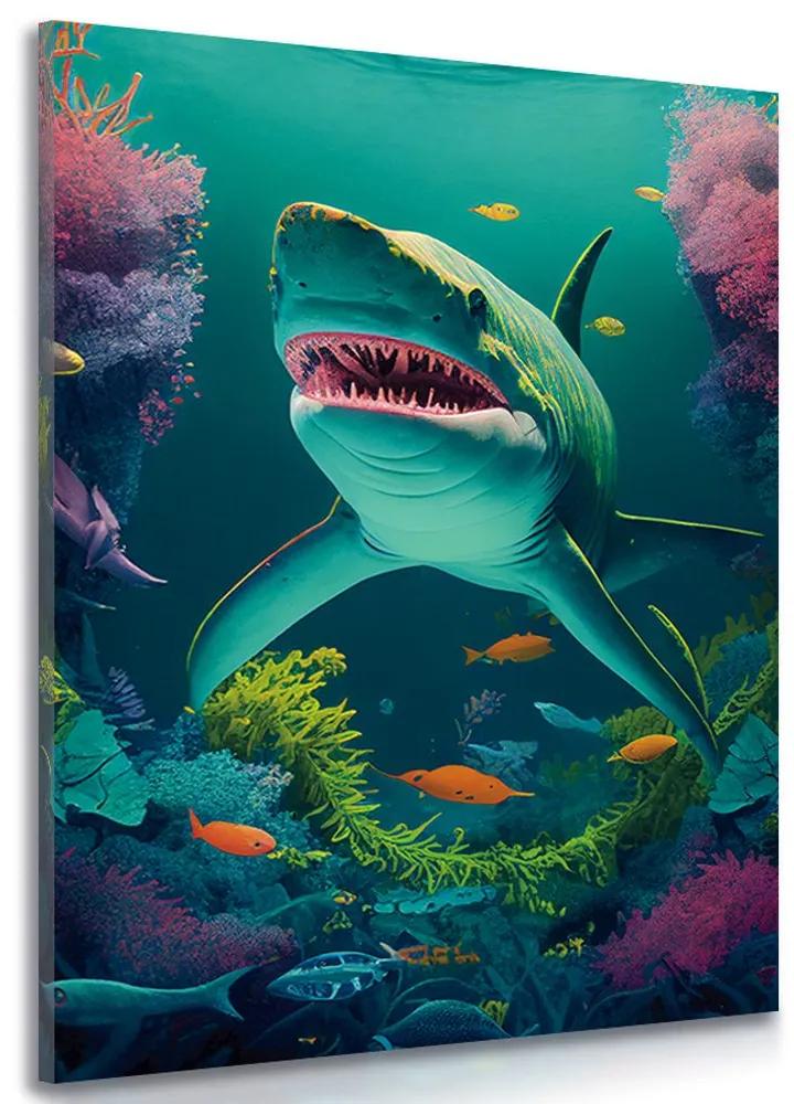 Obraz surrealistický žralok Varianta: 60x90