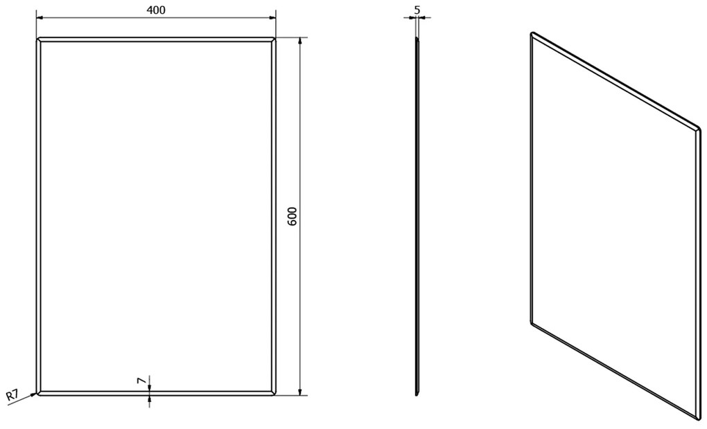 Sapho Sapho, ACCORD zrkadlo s fazetou 400x600mm, zaoblené rohy, bez uchytenia, MF422