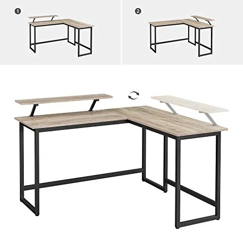 Rohový kancelársky stôl VASAGLE LWD056B02