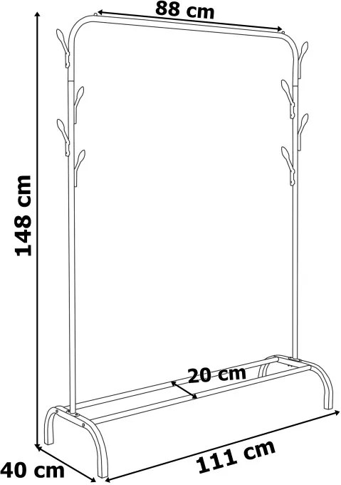 Vešiakový stojan FELIKS Loft čierny