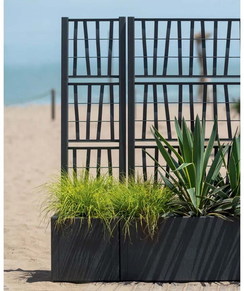 STEFANPLAST Kvetináč ETHICA s trelážou/mriežkou, tmavo šedý