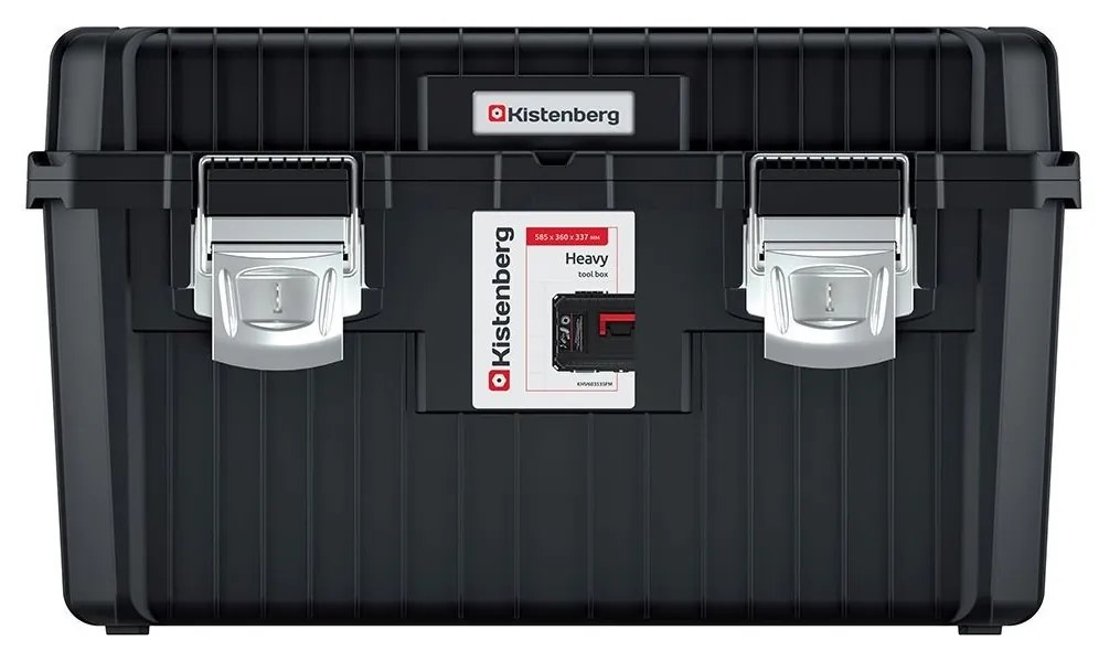 Kistenberg Kufor na náradie s kov. zámky HEAVY čierny 585x360x337