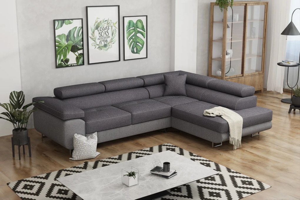 Rohová sedačka NOEL – rozkladacia, úložný priestor | 750 + farieb