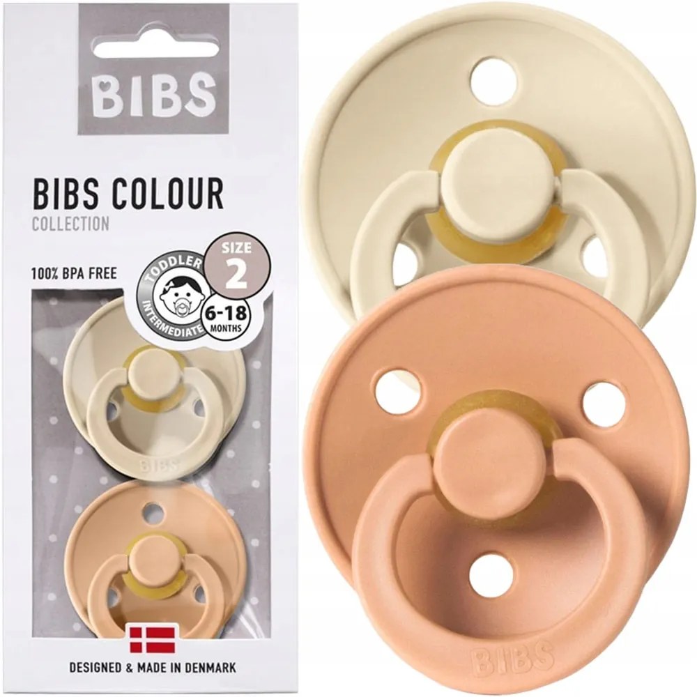 Kaučukové cumlíky BIBS Colour 6m+ 2ks Farba: béžová