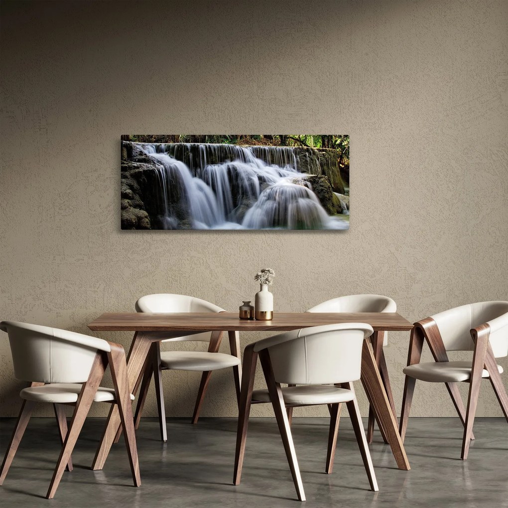 Obraz vodopádov v džungli (120x50 cm)