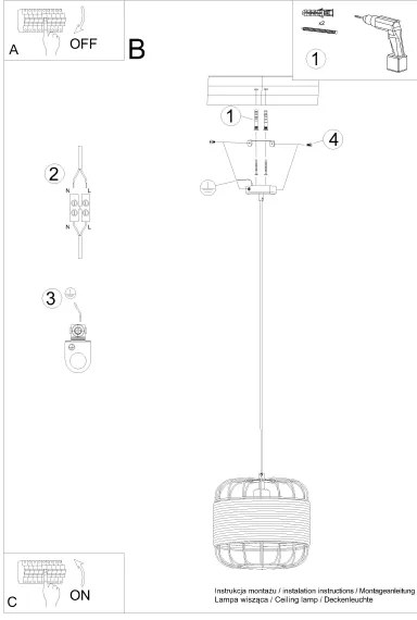 Sollux SL.1252 - Luster na lanku FOST 1xE27/15W/230V