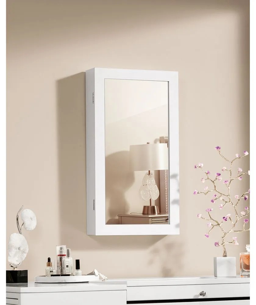 Zrkadlová uzamykateľná skrinka na šperky SONGMICS JBC51W