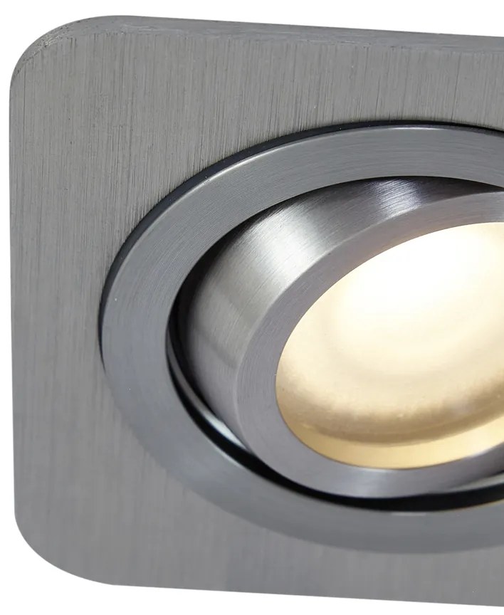 Sada 6 zaoblených zapustených bodových svetiel Gunmetal GU10 50 mm nastaviteľné IP44 - Alberto