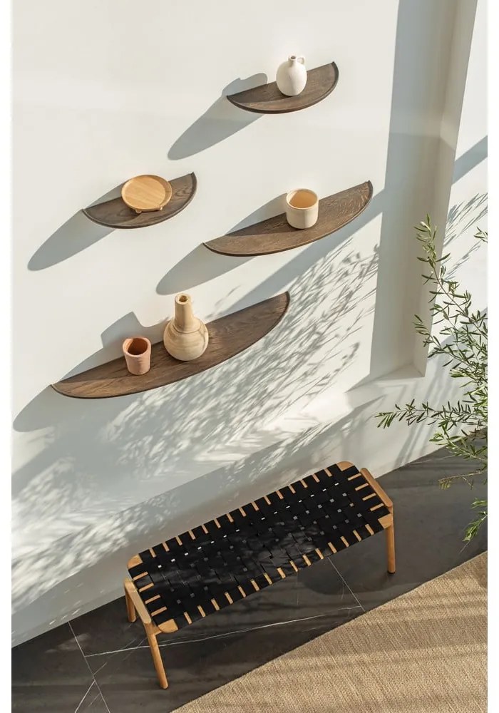 Hnedá polica z dubového dreva 40 cm Mu – Gazzda