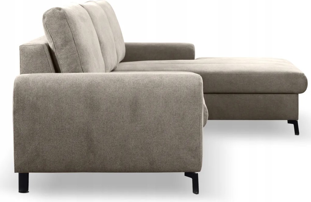 Pohodlný rohový nábytok 252×168 CM Vysoké nohy Funkcia spánku úložný priestor Vero LN02