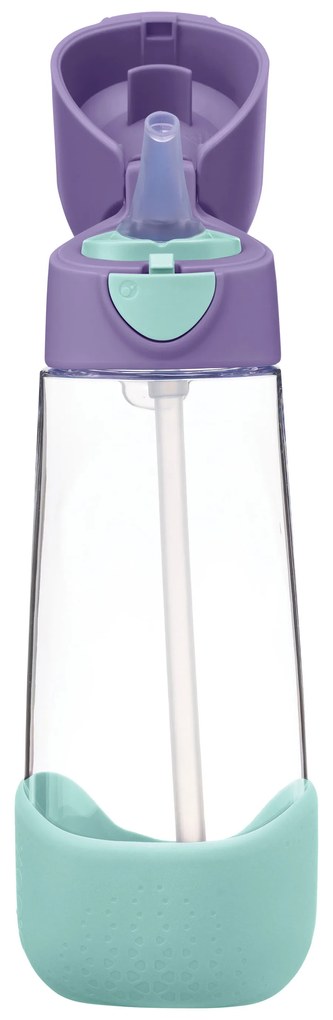Fľaša na pitie so slamkou 600 ml - lilac pop